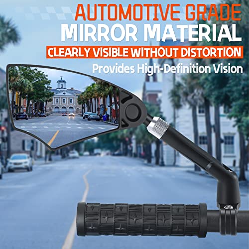 Anti-Glare Bike Mirror – Retractable Lens, 360° Adjustable