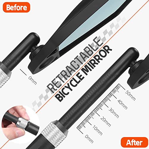 Anti-Glare Bike Mirror – Retractable Lens, 360° Adjustable
