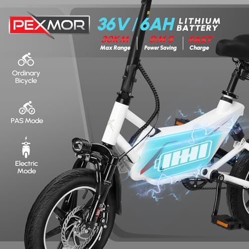 PEXMOR 14" Folding Electric Bike for Adults/Teens