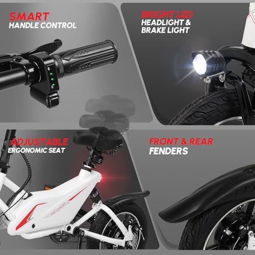 PEXMOR 14" Folding Electric Bike for Adults/Teens
