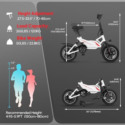 PEXMOR 14" Folding Electric Bike for Adults/Teens