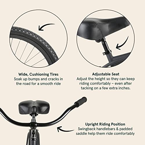 Retrospec Chatham Kids' Beach Cruiser Bike - Matte Black