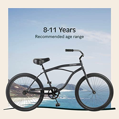 Retrospec Chatham Kids' Beach Cruiser Bike - Matte Black