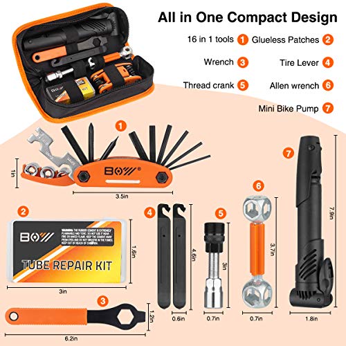 Portable Bicycle Repair Kit with Tire Pump