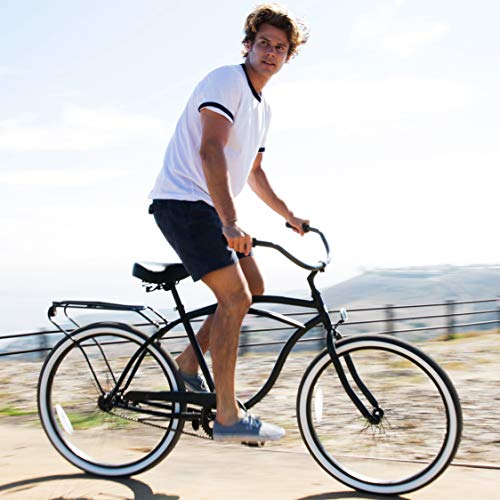 Sixthreezero Men's Beach Cruiser Bike - Single Speed, Matte Black