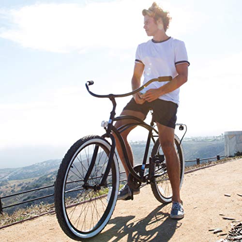 Sixthreezero Men's Beach Cruiser Bike - Single Speed, Matte Black