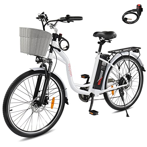 PEXMOR City Commuter Electric Bike with LCD Display & Basket