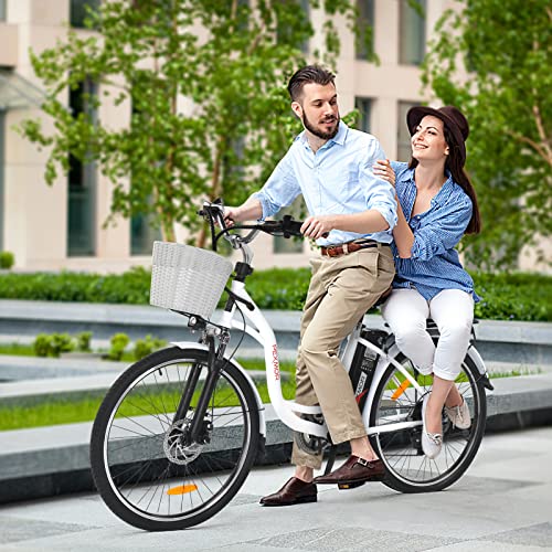 PEXMOR City Commuter Electric Bike with LCD Display & Basket