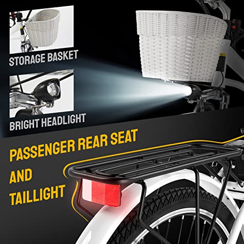 PEXMOR City Commuter Electric Bike with LCD Display & Basket