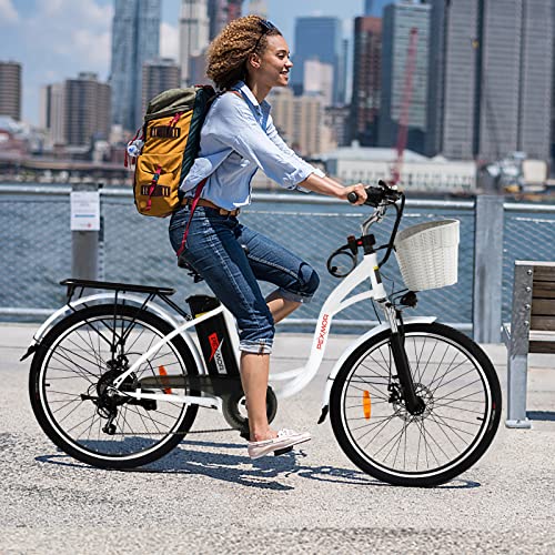 PEXMOR City Commuter Electric Bike with LCD Display & Basket