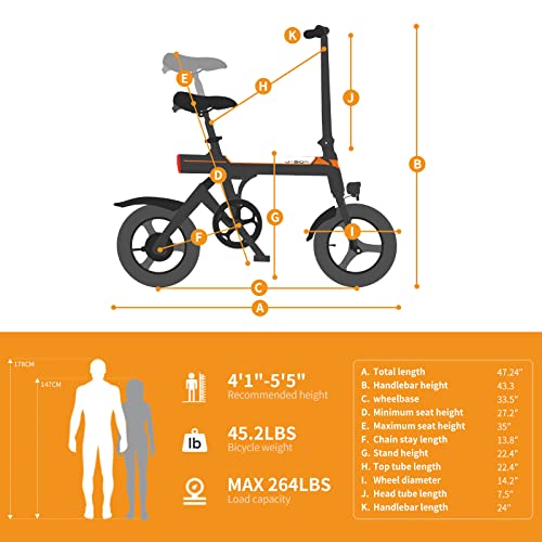 Jasion EB3 Electric Bike: 21mph Folding Adults Bicycle
