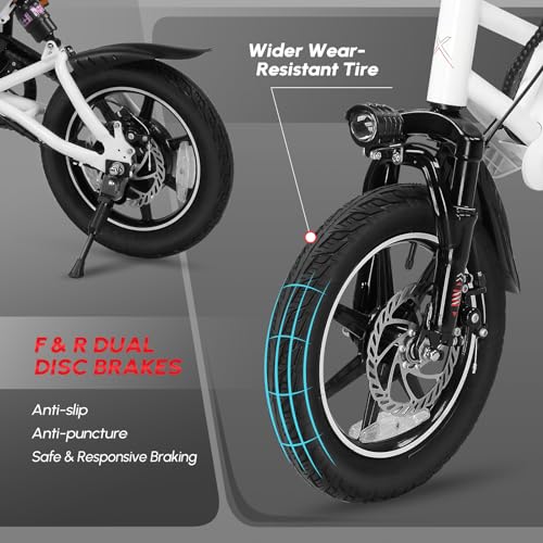 PEXMOR 14" Folding Electric Bike, 36V 350W, Dual Shock Absorber