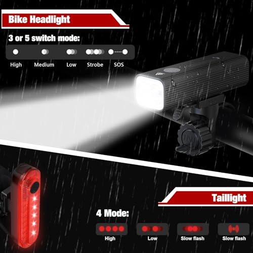 Rechargeable Bike Lights Set for Night Riding