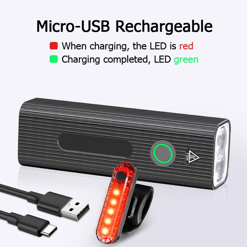 Rechargeable Bike Lights Set for Night Riding