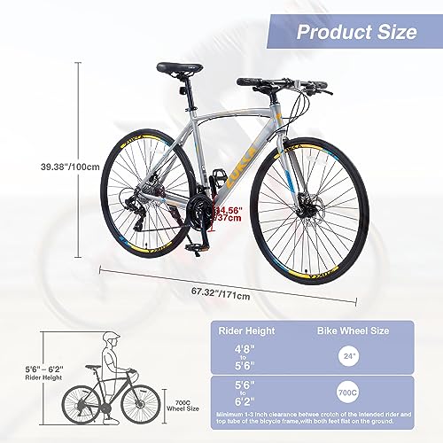 ZUKKA 700C Road Bike | Unisex Hybrid Bicycle