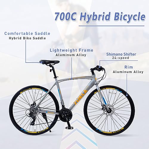 ZUKKA 700C Road Bike | Unisex Hybrid Bicycle: Ultimate Cycling Experience