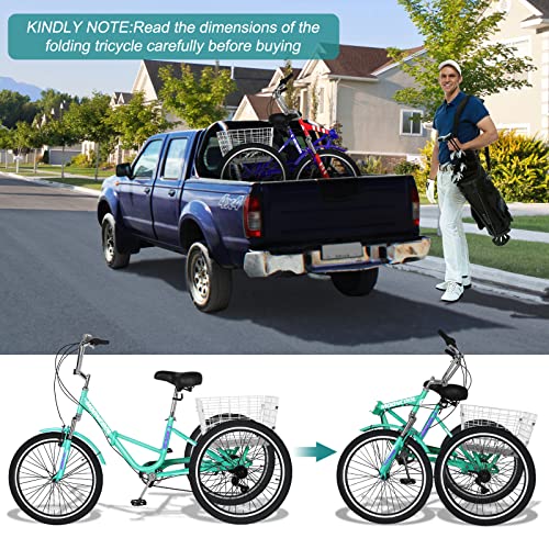 MOPHOTO 7 Speed Folding Tricycle for Seniors