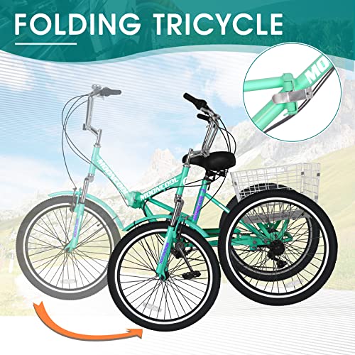 MOPHOTO 7 Speed Folding Tricycle for Seniors
