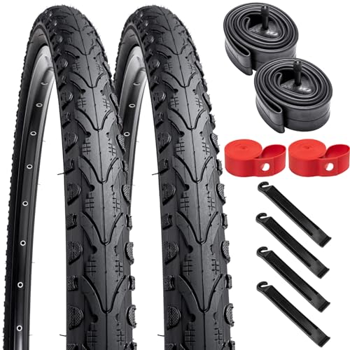 YUNSCM 26" Road Bike Tires with Tubes and Rim Strips