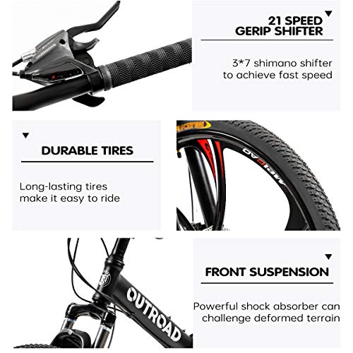 Max4out 26" Folding Mountain Bike, 21 Speed Full Suspension
