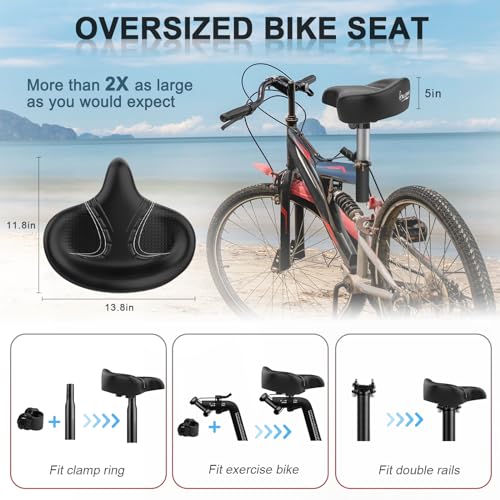 BLUEWIND Oversized Bike Seat with Backrest Design