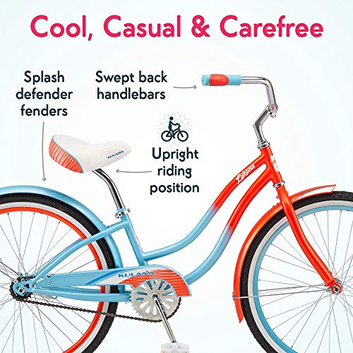 Kulana Lakona Shore Beach Cruiser Bike, 24-Inch Single Speed
