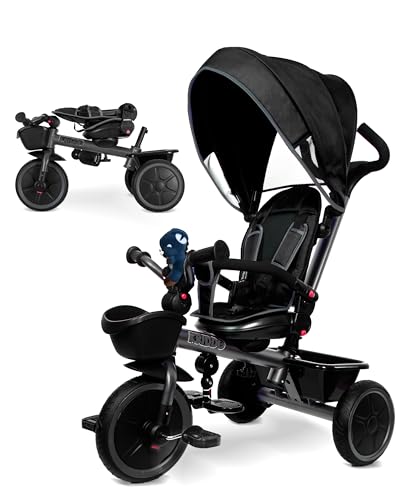KRIDD 7-in-1 Toddler Tricycle Stroller, Adjustable, Rotatable, Folding
