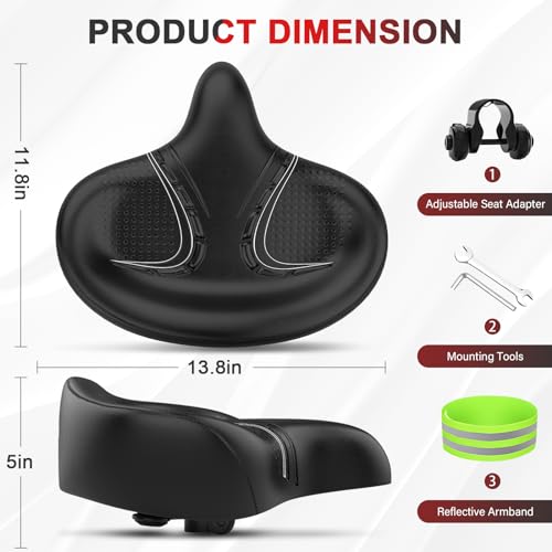 BLUEWIND Oversized Bike Seat with Backrest Design
