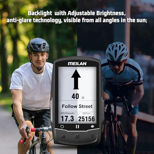 MEILAN GPS Bike Computer w/Real-time Route Navigation