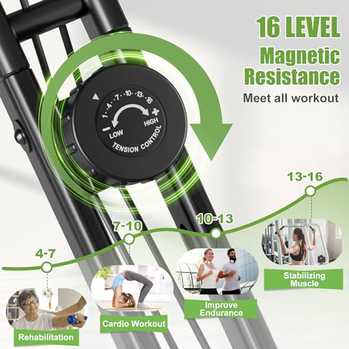 Caromix Folding Exercise Bike, 4-in-1 Magnetic Cycling
