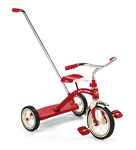 Red Toddler Tricycle with Parent Push Handle, 10