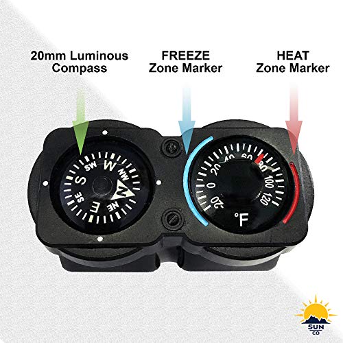 Sun Company CyclGage: Thermometer & Compass Bicycle Handlebar Accessory