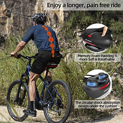 ROCKBROS Comfort Bike Saddle with Reflective Strip