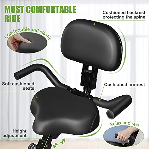 Caromix Folding Exercise Bike, 4-in-1 Magnetic Cycling