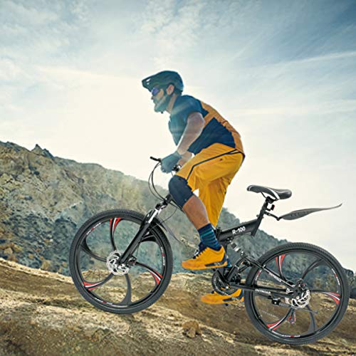 Max4out 26" Folding Mountain Bike, 21 Speed Full Suspension