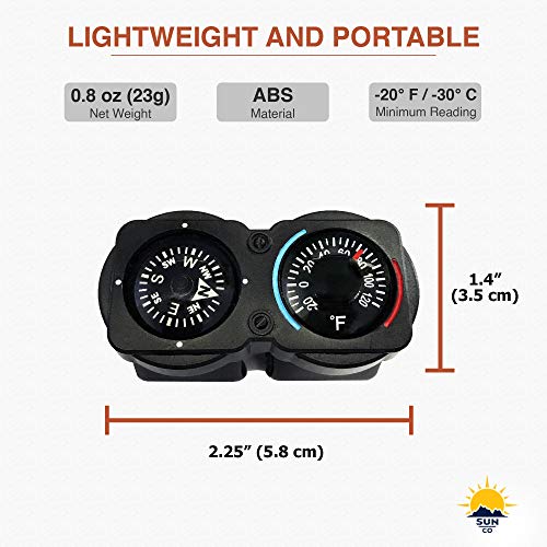 Sun Company CyclGage: Thermometer & Compass Bicycle Handlebar Accessory