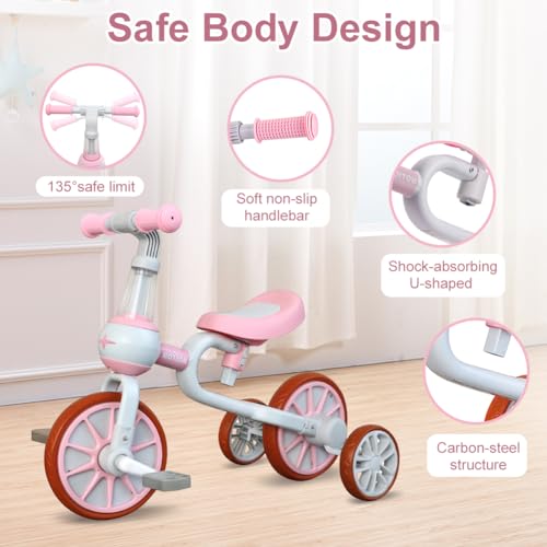 XIAPIA 3-in-1 Kids Tricycle with Training Wheels