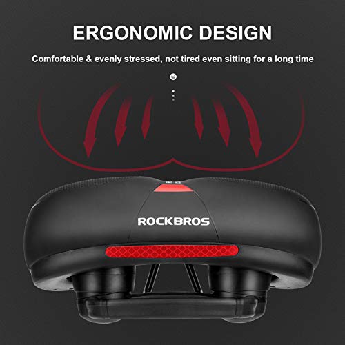 ROCKBROS Comfort Bike Saddle with Reflective Strip