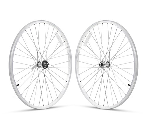 White 26" Beach Cruiser Bike Wheelset, Front/Rear