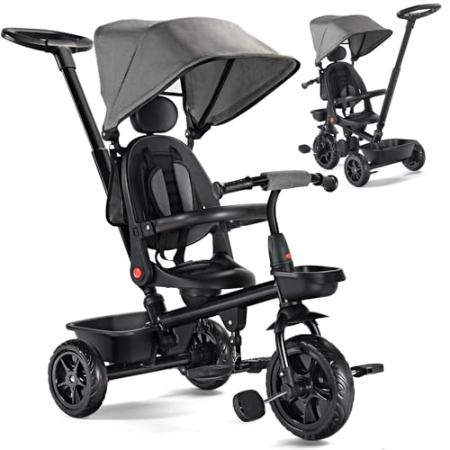 TODEFULL Kids' 6-IN-1 Tricycle with Swivel Seat
