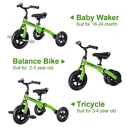 YGJT 3-in-1 Tricycle for Toddlers, Age 2-5, Green