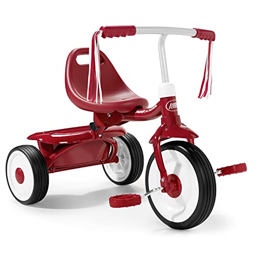 Radio Flyer Kids Adjustable Beginner Fold 2 Go Trike, Red