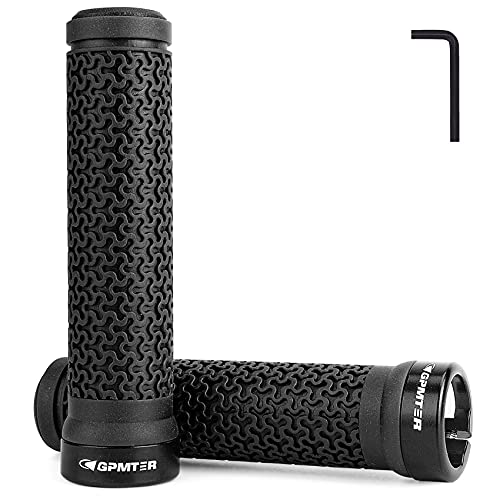 GPMTER Bike Handlebar Grips, Lock-on Non-Slip-Rubber Black