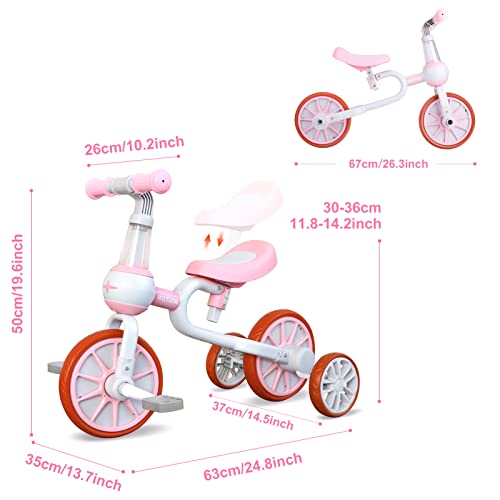XIAPIA 3-in-1 Kids Tricycle with Training Wheels
