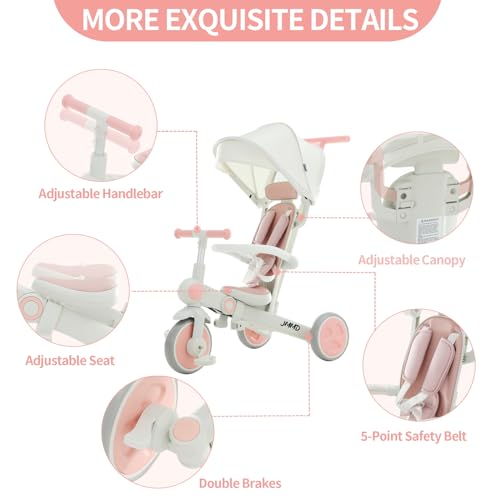 JMMD 7-in-1 Baby Tricycle for Boys & Girls