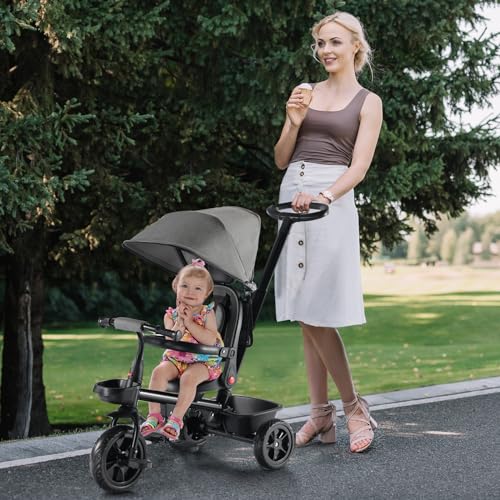 TODEFULL Kids' 6-IN-1 Tricycle with Swivel Seat