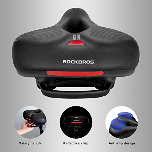 ROCKBROS Comfort Bike Saddle with Reflective Strip