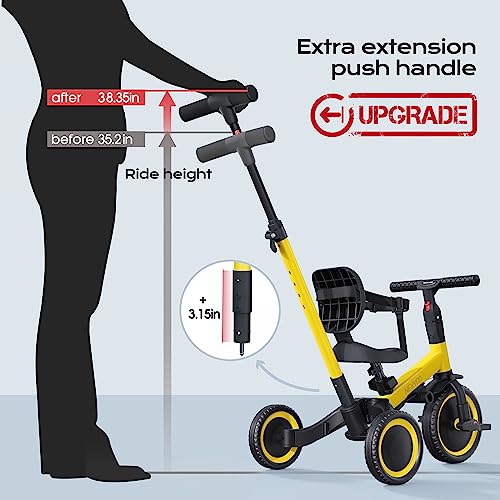 5 in 1 Toddler Tricycle with Parent Steering Handle