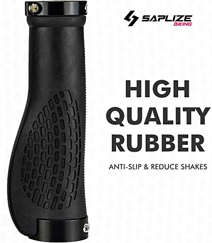 SAPLIZE Ergonomic Bike Handlebar Grips, PR02 (Black)