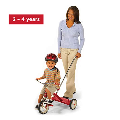 Red Toddler Tricycle with Parent Push Handle, 10